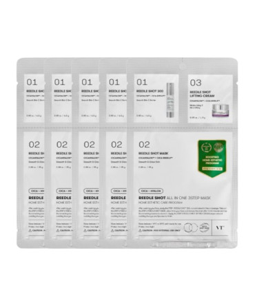 Розгладжуюча тканинна маска для обличчя VT Cosmetics Reedle Shot All In One 3 Step Mask 1,5+1,5+25 г